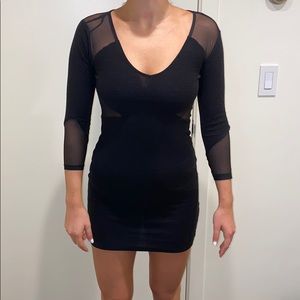 Black tight dress with mesh